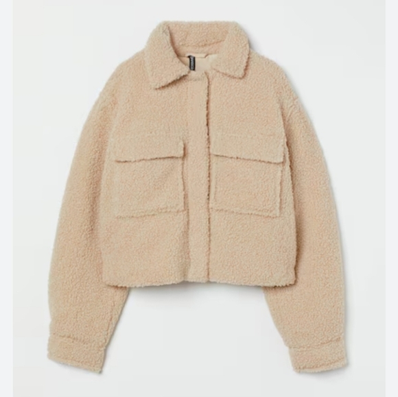 H&M Jackets & Blazers - Short faux shearling jacket xxs